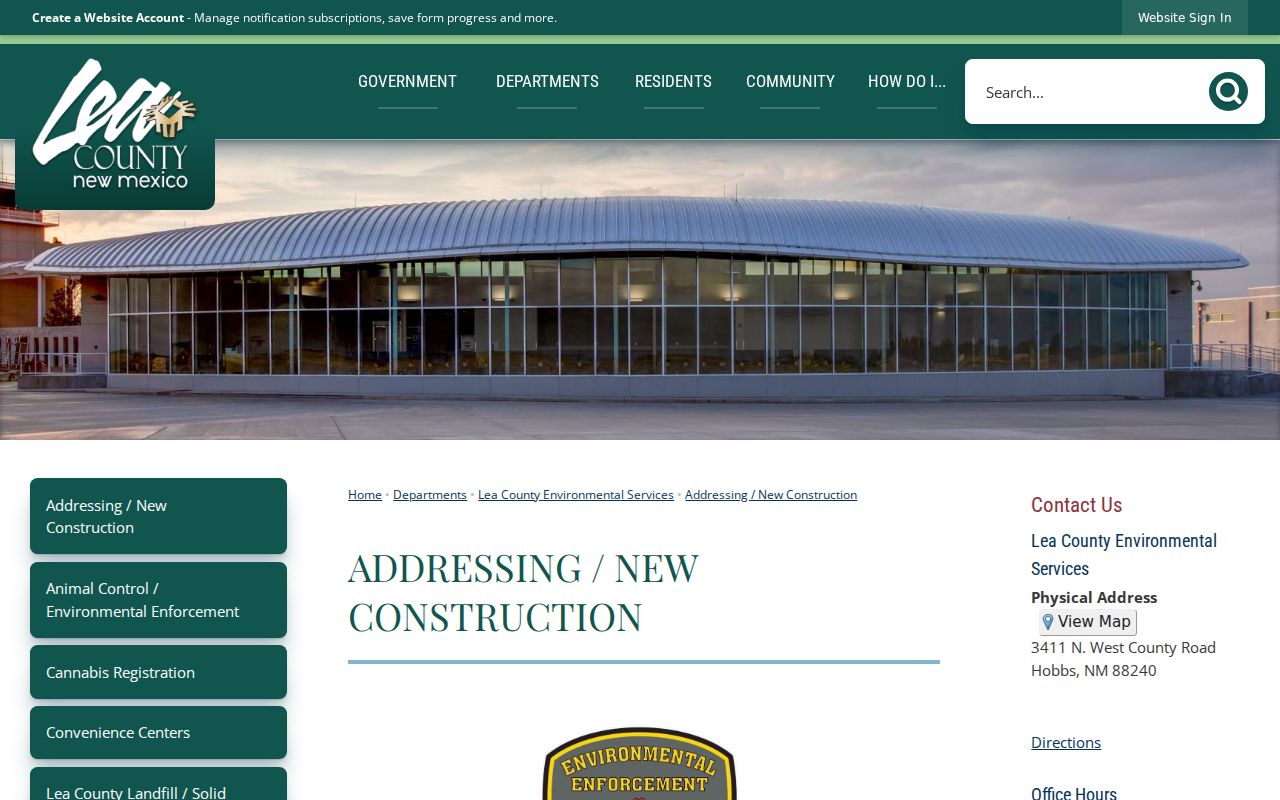 Hobbs ZIP code directory Lea County Addressing 911 address assignment process